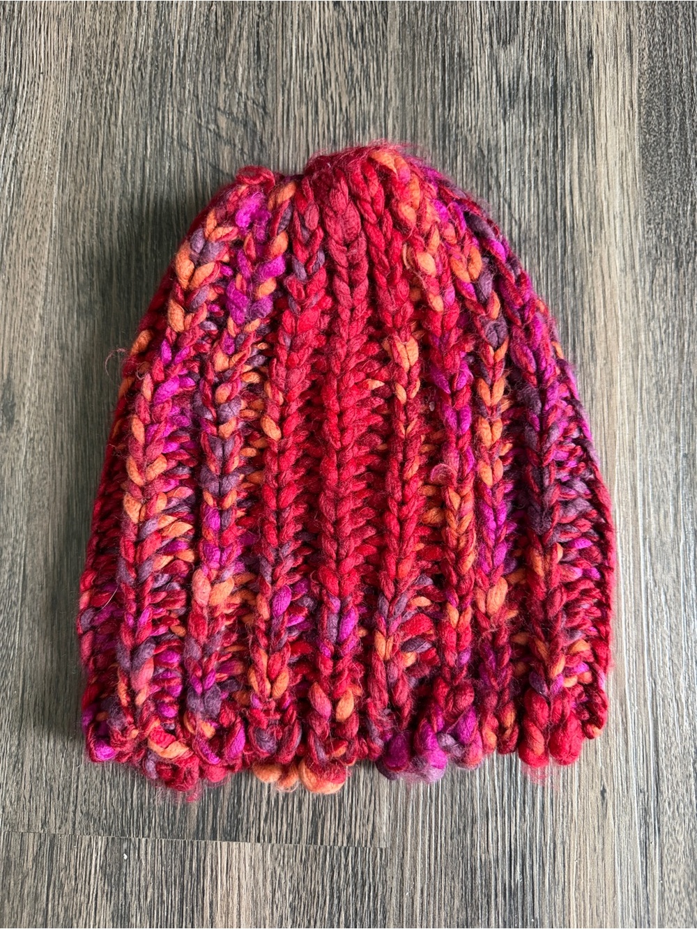 Old Navy | Multicolor Knit Beanie in Red, Pink & Orange | OS